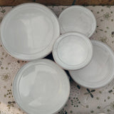 Maxbell 5 Pieces Enamel Covered Bowls Food Prepared Bowls for Prepping Rice Biscuits Style B