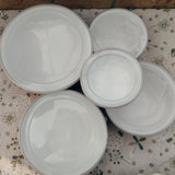 Maxbell 5 Pieces Enamel Covered Bowls Food Prepared Bowls for Prepping Rice Biscuits Style C