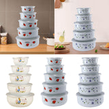 Maxbell 5x Enamel Bowls Multipurpose Prepared Bowls for Decorative Ice Cream Noodles Bunny