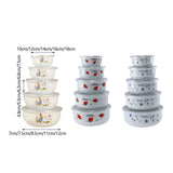 Maxbell 5x Enamel Bowls Multipurpose Prepared Bowls for Decorative Ice Cream Noodles Bunny