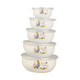 Maxbell 5x Enamel Bowls Multipurpose Prepared Bowls for Decorative Ice Cream Noodles Bunny
