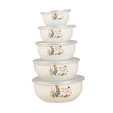 Maxbell 5x Enamel Bowls Multipurpose Prepared Bowls for Decorative Ice Cream Noodles Bunny