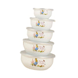Maxbell 5x Enamel Bowls Multipurpose Prepared Bowls for Decorative Ice Cream Noodles Bunny