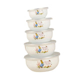 Maxbell 5x Enamel Bowls Multipurpose Prepared Bowls for Decorative Ice Cream Noodles Bunny