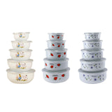 Maxbell 5x Enamel Bowls Multipurpose Prepared Bowls for Decorative Ice Cream Noodles Bunny