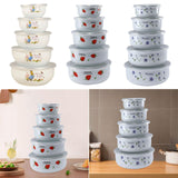 Maxbell 5x Enamel Bowls Multipurpose Prepared Bowls for Decorative Ice Cream Noodles Bunny