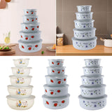 Maxbell 5x Enamel Bowls Multipurpose Prepared Bowls for Decorative Ice Cream Noodles Bunny