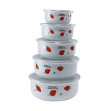 Maxbell 5x Enamel Bowls Multipurpose Prepared Bowls for Decorative Ice Cream Noodles Strawberry