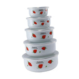 Maxbell 5x Enamel Bowls Multipurpose Prepared Bowls for Decorative Ice Cream Noodles Strawberry