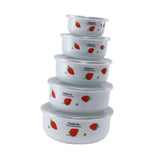 Maxbell 5x Enamel Bowls Multipurpose Prepared Bowls for Decorative Ice Cream Noodles Strawberry
