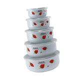 Maxbell 5x Enamel Bowls Multipurpose Prepared Bowls for Decorative Ice Cream Noodles Strawberry