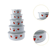 Maxbell 5x Enamel Bowls Multipurpose Prepared Bowls for Decorative Ice Cream Noodles Strawberry