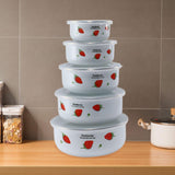 Maxbell 5x Enamel Bowls Multipurpose Prepared Bowls for Decorative Ice Cream Noodles Strawberry