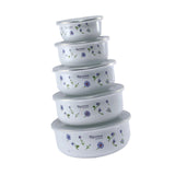 Maxbell 5x Enamel Bowls Multipurpose Prepared Bowls for Decorative Ice Cream Noodles Small Grass