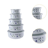 Maxbell 5x Enamel Bowls Multipurpose Prepared Bowls for Decorative Ice Cream Noodles Small Grass