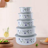 Maxbell 5x Enamel Bowls Multipurpose Prepared Bowls for Decorative Ice Cream Noodles Small Grass
