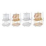 Maxbell Drink Dispenser Large Capacity Clear with Stand with Cups Beverage Dispenser Clear 3.5L