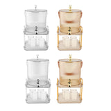 Maxbell Drink Dispenser Large Capacity Clear with Stand with Cups Beverage Dispenser Clear 3.5L