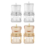 Maxbell Drink Dispenser Large Capacity Clear with Stand with Cups Beverage Dispenser Clear 3.5L