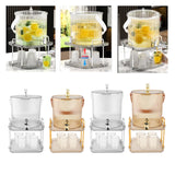 Maxbell Drink Dispenser Large Capacity Clear with Stand with Cups Beverage Dispenser Clear 3.5L