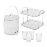 Maxbell Drink Dispenser Large Capacity Clear with Stand with Cups Beverage Dispenser Clear 3.5L