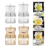 Maxbell Drink Dispenser Large Capacity Clear with Stand with Cups Beverage Dispenser Clear 3.5L