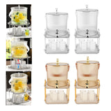 Maxbell Drink Dispenser Large Capacity Clear with Stand with Cups Beverage Dispenser Clear 3.5L