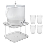 Maxbell Drink Dispenser Large Capacity Clear with Stand with Cups Beverage Dispenser Clear 3.5L
