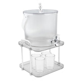 Maxbell Drink Dispenser Large Capacity Clear with Stand with Cups Beverage Dispenser Clear 3.5L