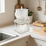 Maxbell Drink Dispenser Large Capacity Clear with Stand with Cups Beverage Dispenser Clear 3.5L