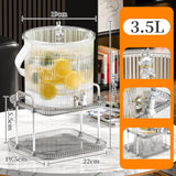 Maxbell Drink Dispenser Large Capacity Clear with Stand with Cups Beverage Dispenser Clear 3.5L