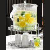 Maxbell Drink Dispenser Large Capacity Clear with Stand with Cups Beverage Dispenser Clear 3.5L