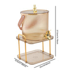 Maxbell Drink Dispenser Large Capacity Clear with Stand with Cups Beverage Dispenser Gold 3.5L