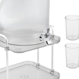 Maxbell Drink Dispenser Large Capacity Clear with Stand with Cups Beverage Dispenser Clear 5L