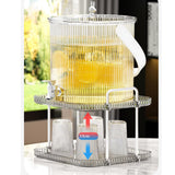Maxbell Drink Dispenser Large Capacity Clear with Stand with Cups Beverage Dispenser Clear 5L