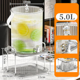 Maxbell Drink Dispenser Large Capacity Clear with Stand with Cups Beverage Dispenser Clear 5L