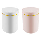Maxbell Desktop Small Trash Can with Lid Compact Waste Basket for Dorm Bedroom Table White