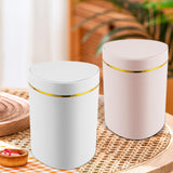 Maxbell Desktop Small Trash Can with Lid Compact Waste Basket for Dorm Bedroom Table White