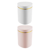 Maxbell Desktop Small Trash Can with Lid Compact Waste Basket for Dorm Bedroom Table White