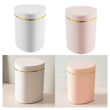 Maxbell Desktop Small Trash Can with Lid Compact Waste Basket for Dorm Bedroom Table White