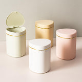Maxbell Desktop Small Trash Can with Lid Compact Waste Basket for Dorm Bedroom Table White