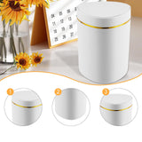 Maxbell Desktop Small Trash Can with Lid Compact Waste Basket for Dorm Bedroom Table White