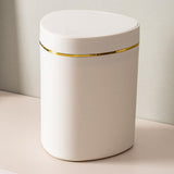 Maxbell Desktop Small Trash Can with Lid Compact Waste Basket for Dorm Bedroom Table White