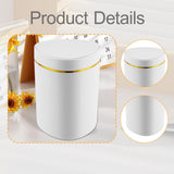 Maxbell Desktop Small Trash Can with Lid Compact Waste Basket for Dorm Bedroom Table White