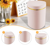 Maxbell Desktop Small Trash Can with Lid Compact Waste Basket for Dorm Bedroom Table Pink