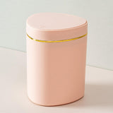 Maxbell Desktop Small Trash Can with Lid Compact Waste Basket for Dorm Bedroom Table Pink