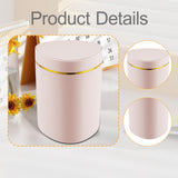 Maxbell Desktop Small Trash Can with Lid Compact Waste Basket for Dorm Bedroom Table Pink