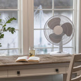 Maxbell Desk Fan UK Plug White 3 Speeds Adjustable for Bedroom Dormitories