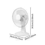 Maxbell Desk Fan UK Plug White 3 Speeds Adjustable for Bedroom Dormitories