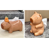 Maxbell Cute Ceramic Capybara Shaped Tissue Box for Kitchen Countertop Bedside Table Sitting